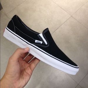 Vans Black Slip-On Sneakers, Size 7, Barely Worn